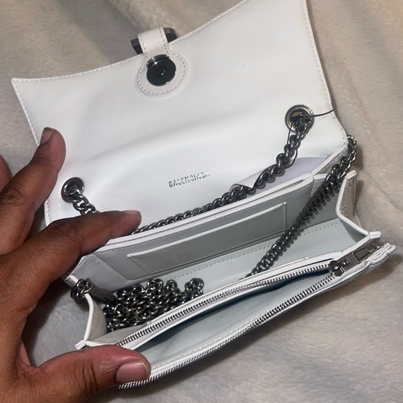 WOMEN'S CRUSH SMALL CHAIN BAG QUILTED IN OPTIC WHITE - Picture 5 of 9